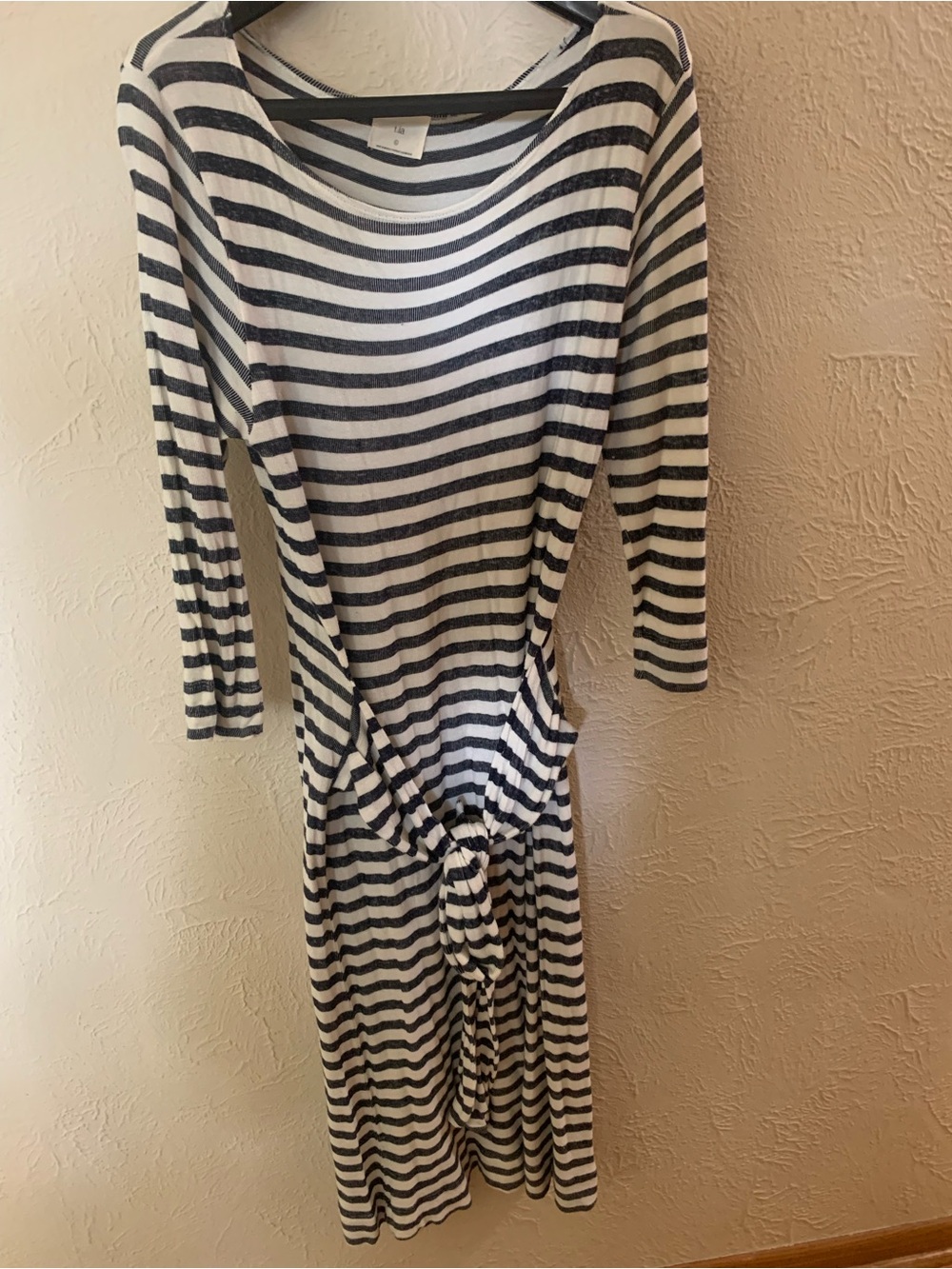 Anthropologie Striped Knot-Front Women’s Dress in Navy & White